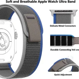 DARKFIT Trail Loop Band/Strap Compatible with Watch 49mm 46mm 45mm 44mm 42mm, Adjustable Velcro Premium Strap for iWatch Ultra & Ultra 2 Series SE 10 9 8 7 6 5 4 3 2 1 (Only 1 Pc Trail Loop Strap, Watch Not Included) Smart Watch Strap image 2