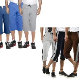 Solid, Striped Men Three Fourths-image-22