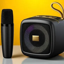 Nilesawar X55 Bluetooth Singing Microphone with Built-in Speaker – Party-Ready Mic 5 W Bluetooth Speaker-image-111