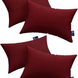 Microfiber Soft Pillow Set of 4. 16 x 24 Inches or 41 x 61 cm. Red Pillows Microfibre Solid Sleeping Pillow Pack of 4-image-1