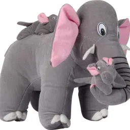 mother elephant teddy bear soft toy 38-cm - 38 cm (Grey) - 32 cm-24