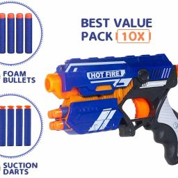 tern Combo Set of 2 Blaze Storm Foam Blaster Gun Toy, Safe and Long Range Shooting Gun, (10 Foam Bullets and 10 Suction Dart Bullets) Guns & Darts image 5