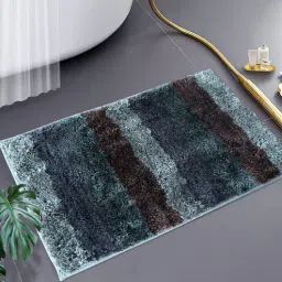 Green Stripe Microfiber 24x16 Inches Super Soft Bath Mat By Luxe Home International-picture-35