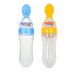Silicone Squeeze Baby Feeder Bottles Easy Feeding with Spoon Tip Design COMBO - silicon-18