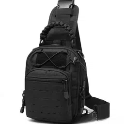 carrytrip Black Men Sling Bag Tactical Small Sling Bag One Strap Backpack Shoulder Bag Men's Crossbody Bag-picture-11