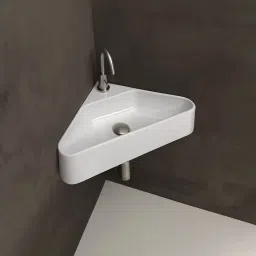 White Ceramic Big Size Wall Hung Corner Hand Wash Basin For Bathroom wallmounted G-05 Corner Basin-7