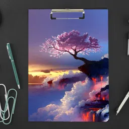 Evening Nature Digital Reprint Clip Board Exam Pad (14x9.5 Inches)-38