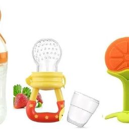 Baby fruit nibbler with fruit teether & spoon feeding bottle for feeding (Set 3) - Silicone-image-4