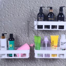 Pack of 3 Plastic Bathroom Soap Dish Plastic Wall Shelf-image-33