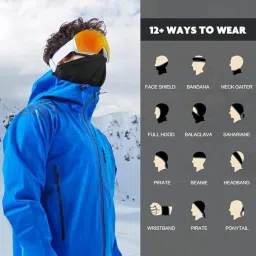 plutoprom Black Bike Face Mask for Men & Women image 4