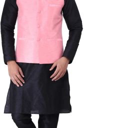 Men Pure Silk Kurta Pyjama Ethnic Jacket Set-image-26