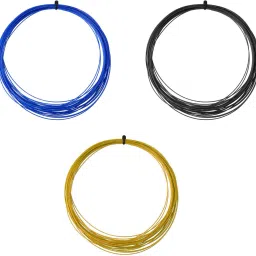 Badminton Racket String (Wire) Pack of 3 Pair Multi Color 0.69 Badminton String - 10 m-14