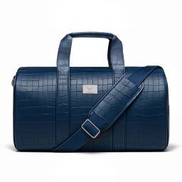 11 L Gym Duffel Bag - Leather Crocodile Texture Travel Unisex Duffel Bag,Gym Bag,Luggage Handbag - Blue-image-39
