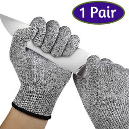 1Pair Anti Cut Resistant Level5 Protection Kitchen Gloves for Cutting Hand Glove NylonSafety Gloves-picture-10