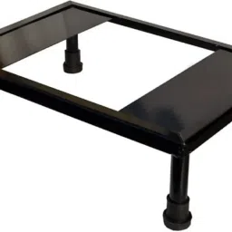rodiron microwave & oven stand with matte finish(iron)(black) Carbon Steel Kitchen Trolley-image-13