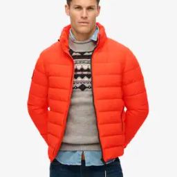 Men Fuji Embroidered Regular Fit Puffer Jacket with Zipper Pockets-picture-43