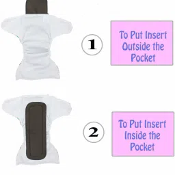 irshyan kidzghar Baby Reusable Cloth Diaper, Washable Adjustable Infants Nappy with Insert 0-24 Months, Pad Included (5 diaper 5 white insert) L-XL image 3