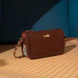Brown Women Sling Bag Aalya Baguette - Kutch Gamthi-image-7