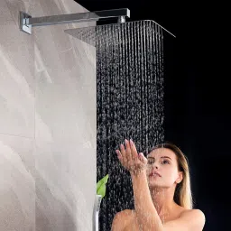 10 Inch (10X10) Over Head Rain Shower with 18inch shower arm Fixed Mount-image-44
