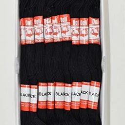 Doli Stranded Cotton Skiens Cross Stitch Embroidery Threads(Shade no. Black) Thread-21