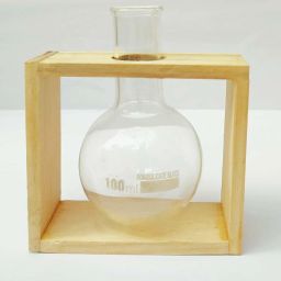 Counter Top Planter Modern Flower Bud Vase with Wood Stand for Hydroponics Plants, Home Office Decoration Glass Vase-image-24