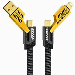 LELISKO 4-in-1 Cable 1 m 4 in 1 65W Fast Charging Cable Compatible for- & Android with MFI Certified-11