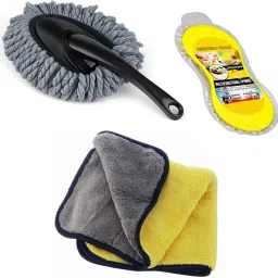 1 Microfiber Duster, 1 Microfiber Cloth, 1 Cleaning Sponge Combo-10