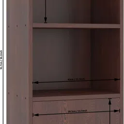 captiver Engineered Wood Bookshelf Storage Cabinet Rack With One Door Colour Wenge Engineered Wood Semi-Open Book Shelf image 4