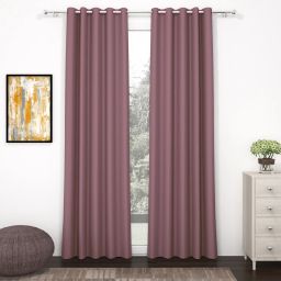 215 cm (7 ft) Polyester, Silk Blackout Door Curtain (Pack Of 2)-image-3
