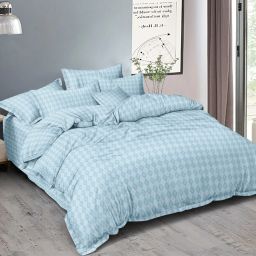 210 TC Polycotton Double Geometric Flat Bedsheet-image-41