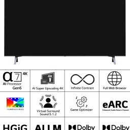 lg OLED A3 139 cm (55 inch) OLED Ultra HD (4K) Smart WebOS TV AI Processor 4K Gen6, AI Piz Refresh Rate, Game Optimizer, Magic Remote Control, 5-Year Guaranteed with New OS Experience image 2
