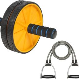 Fitness Combo of Ab Wheel Roller with Toning Tube for Body Workout Fitness Accessory Kit Kit-36