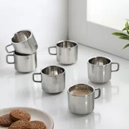 dynore 150 ml Steel Tea Cups (6 Pcs)-picture-37