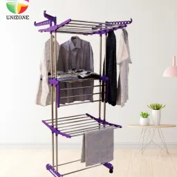 Steel, Aluminium, Plastic Floor Cloth Dryer Stand 12 Month Warranty Cloth Stand Dryer Rack T-CDS-4TIER-JB2SS-0103 (4 Tier)-image-16