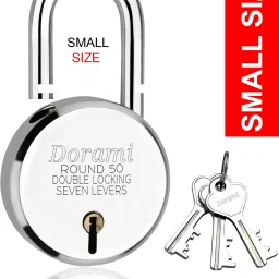 Round Small 50mm lock | Hardened Shackle | Double Locking | 7 Lever (Pack of 1) Padlock-13
