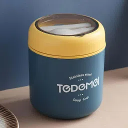 Soup Container With Spoon Holder and 1 Spoon 530 ml , 1 Container Lunch Box 1 Containers Lunch Box-image-48
