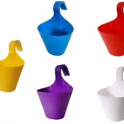 Premium (Pack of 5) Hanging Flower pot Plastic Vase-11