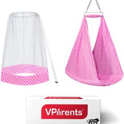 Toddler Baby Swing Cradle with Mosquito Net and Spring-27