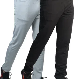 Pack of 2 Men Solid Black, White Track Pants-image-117