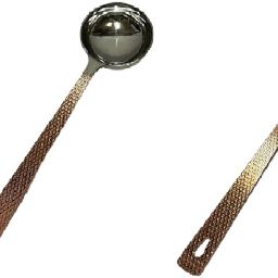 Stainless Steel Copper Plated Hammered Serving Spoon, Set of 2 Spoon Serving Set-image-33