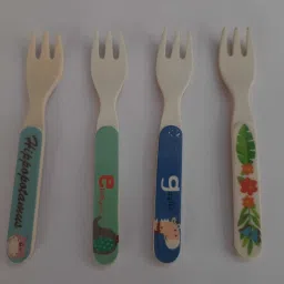 BAMBOO FIBER FORK (SET OF 4) Bamboo Table Spoon Set-58