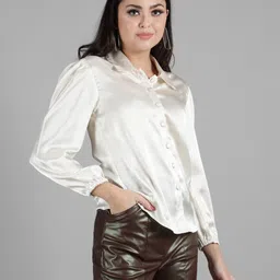 drape and dazzle Women Regular Fit Solid Spread Collar Casual Shirt-picture-27