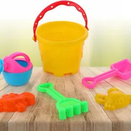 6 Piece Plastic Beach Toy Set for Kids, Sand Castle Building Set-15