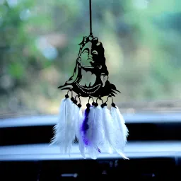 Dream Catcher Adiyogi Glossy Black Acrylic | Car & Home Decor Decorative Showpiece - 13 cm-11
