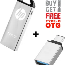 HP 128GB with Type C OTG Connecter 128 GB Pen Drive Compatible with Audio Player, Desktop Computer, Laptop, Mobile, Tablet USB 2.0 Metal Case image 2