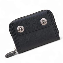 Men & Women Casual Black Genuine Leather RFID Card Holder-image-19