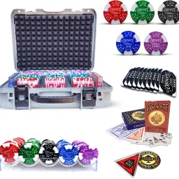 Billium Clay 300 Poker Chips Set with Bricks Silver Case-image-32