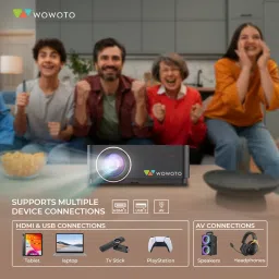WOWOTO Fusion First 8K Support in India, Android 11, 2GB +16GB Storage, Electric Focus (11000 lm / 1 Speaker / Wireless / Remote Controller) Portable Projector image 4