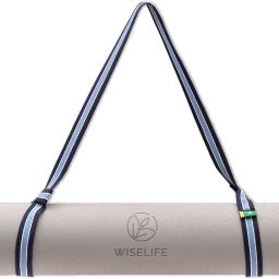 Blue Yoga Strap Sling Belt For Carrying & Holding Mat With Overlocking Closure Cotton Yoga Strap-image-50