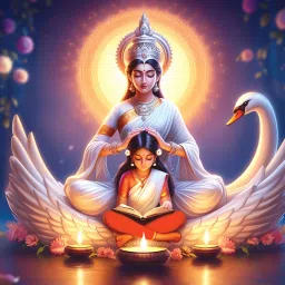 Maa Saraswati Ji Photo Poster For Home & Office Decoration Digital Reprint 12 inch x 18 inch Painting-16